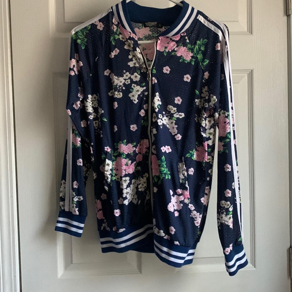 Blue and Floral Print Jacket by Rock Revolution
